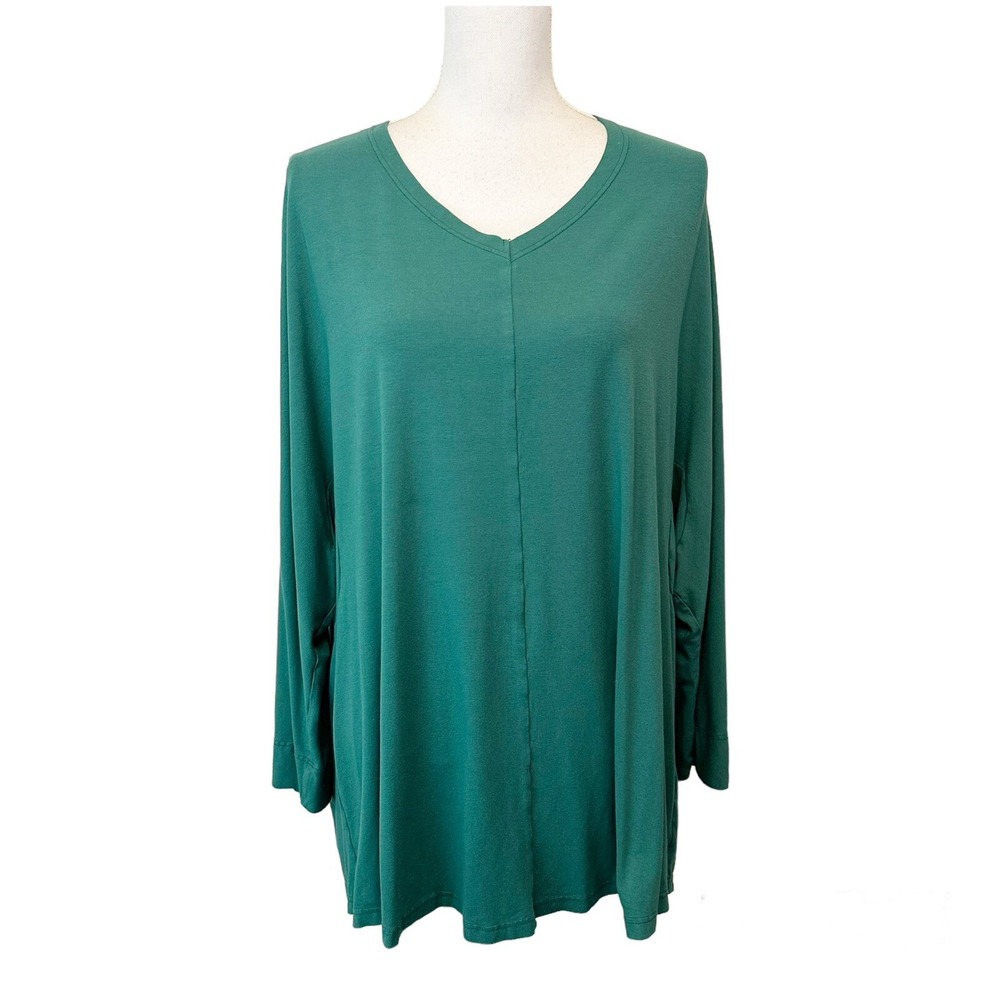 OSKA Womens Top Long Dolman Sleeve Solid Green Size 4‎